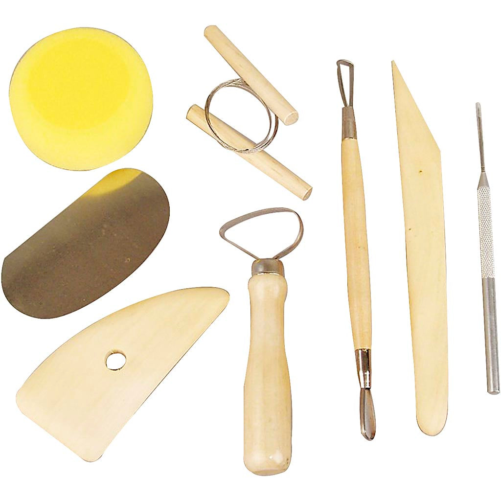 Clay Loop Tools, round edges, L: 20 cm, 6 pc