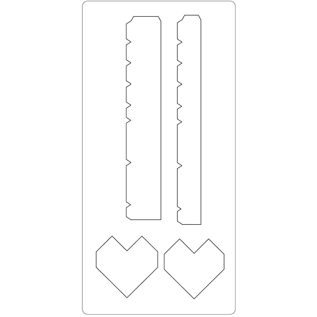 Steel Ruled Die, heart box, size 15,2x30,37 cm, thickness 15 mm