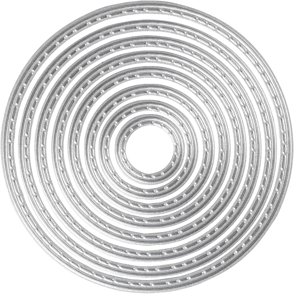 Die Cut and Embossing Folder, circle, dia. 1,5-7 cm