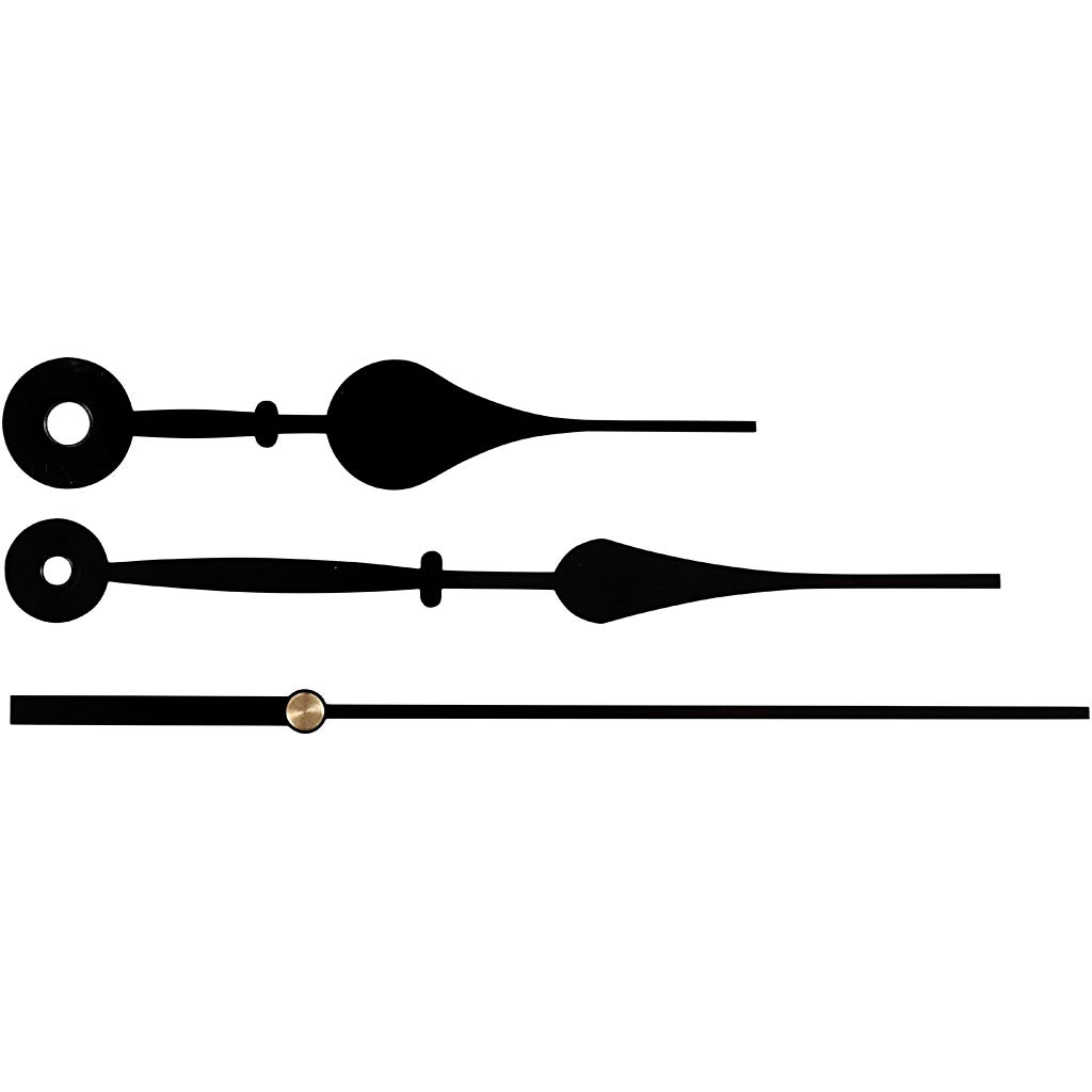 Clock Hands, hole size 4+6 mm, black