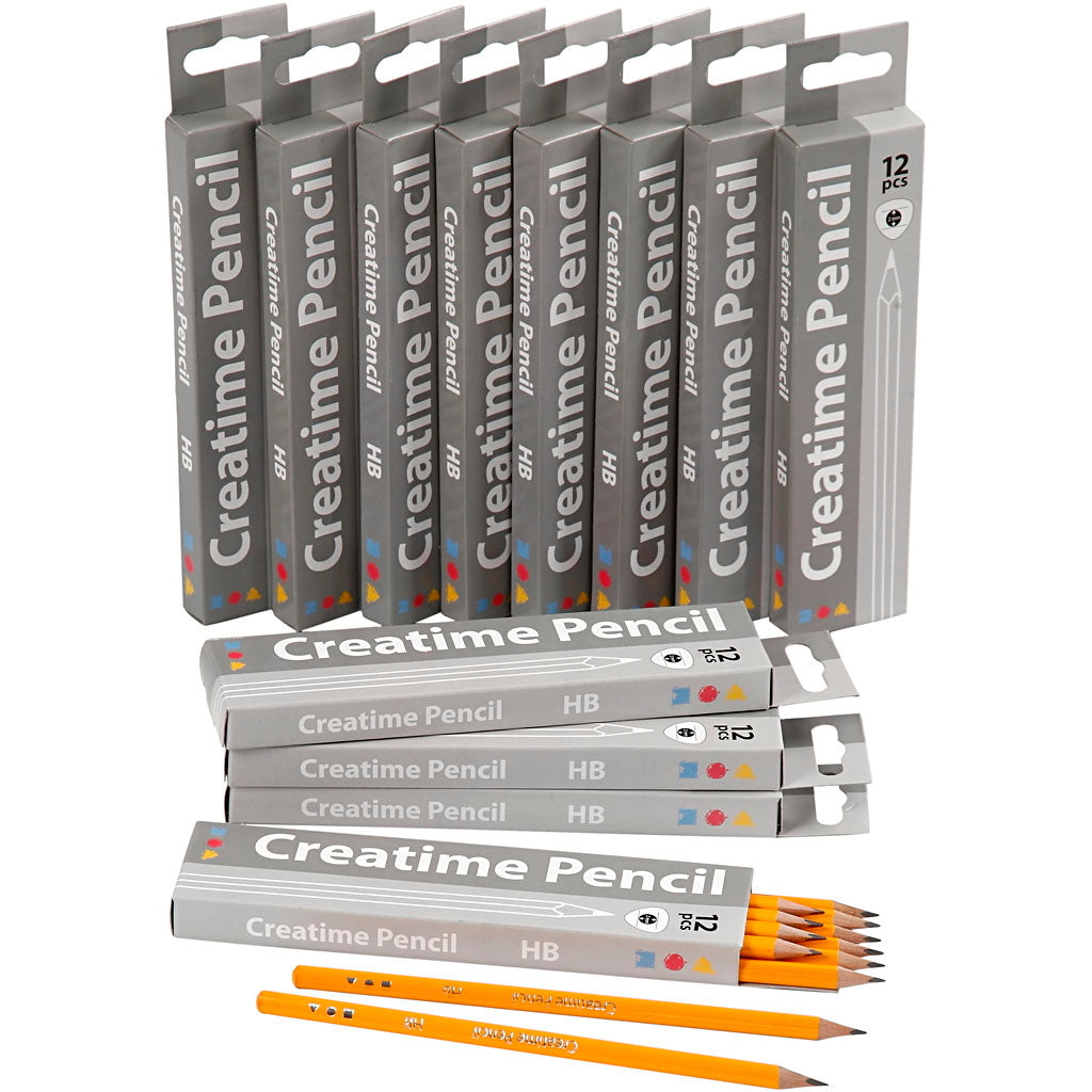 School Pencils, L: 17,5 cm, HB, thickness 7 mm, lead 2 mm, 12x12 pc