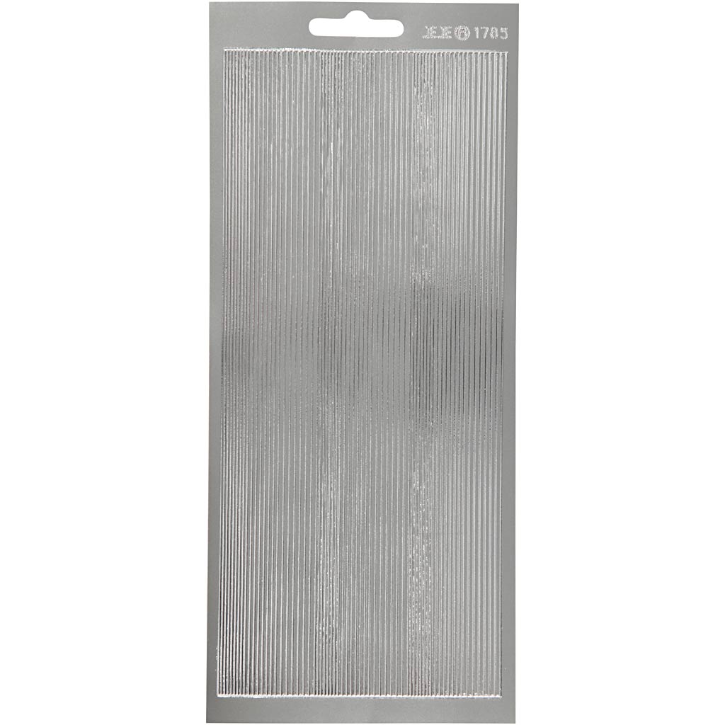 Stickers, borders, sheet 10x23 cm, silver, 1 sheet