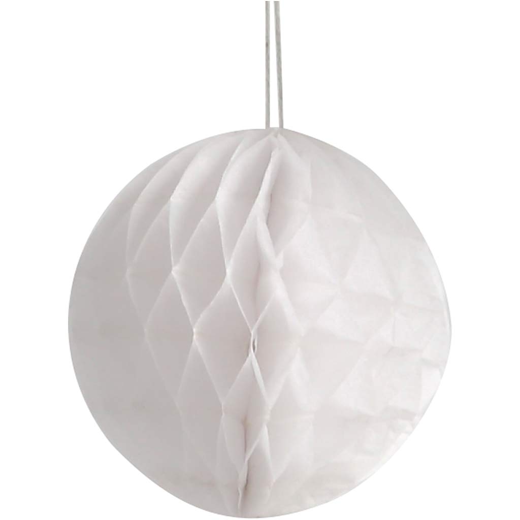 Honeycomb Ornaments, dia. 8 cm, white, 10 pc