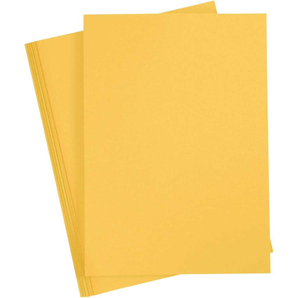 Card, A4, sheet 210x297 mm, 180 g, sun yellow, 20 sheet