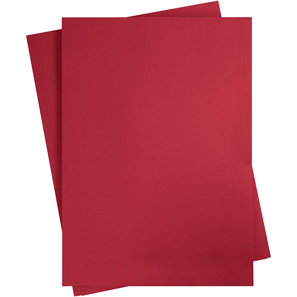 Card, A2, sheet 420x594 mm, 180 g, christmas red, 10 sheet