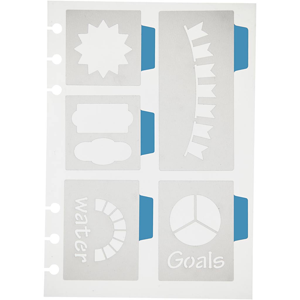Stencil, 5 big motives, sheet 12,5x17,5 cm, 1 sheet