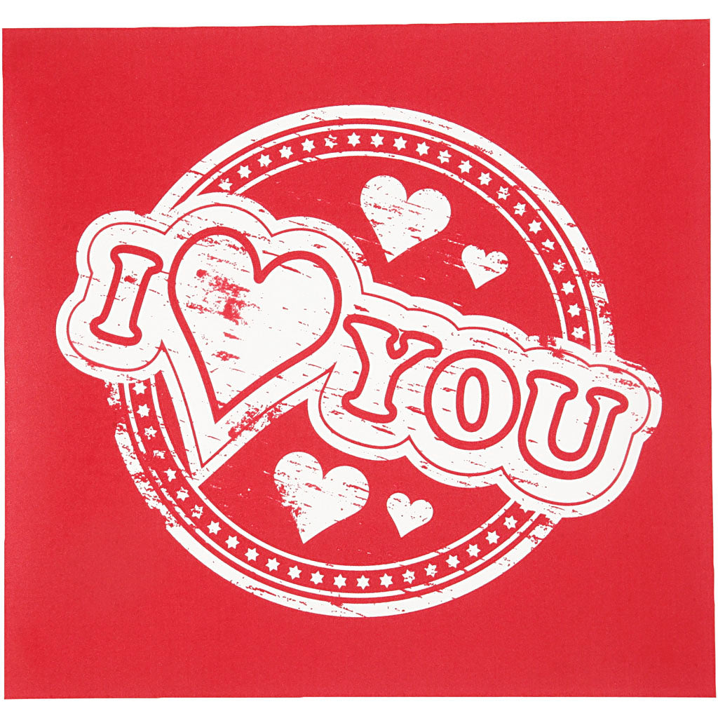 Screen Stencils, I love you, sheet 20x22 cm, 1 sheet