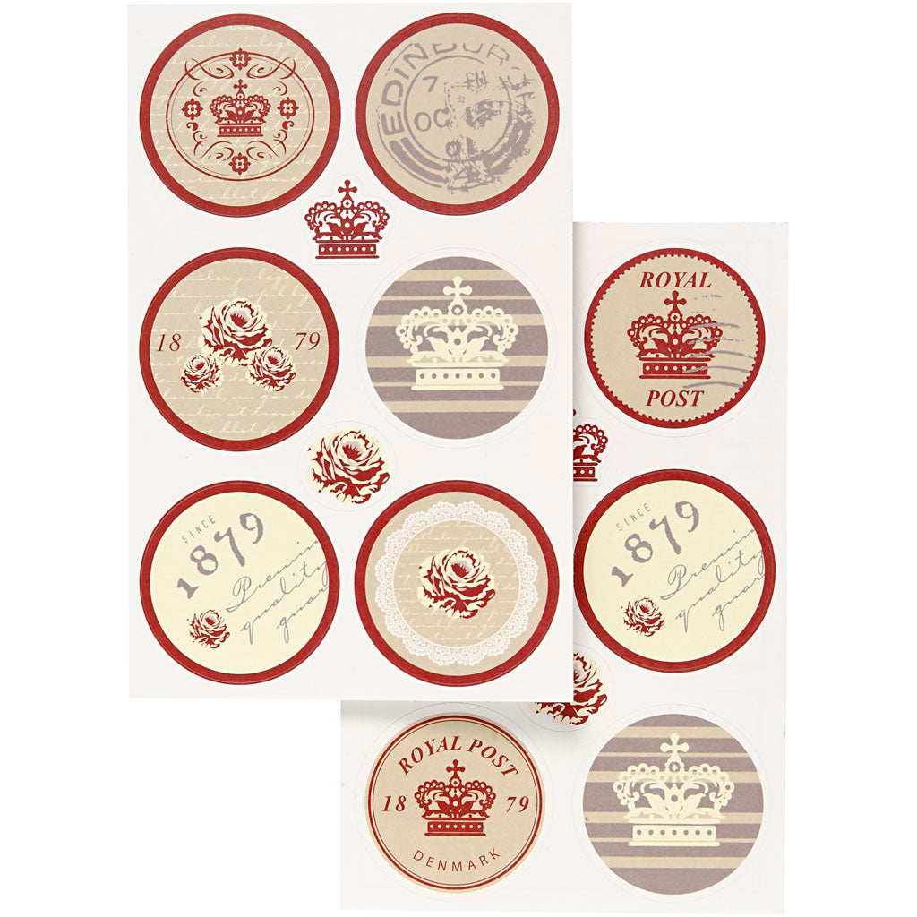 Stickers, sheet 9x14 cm, 4 ass sheets