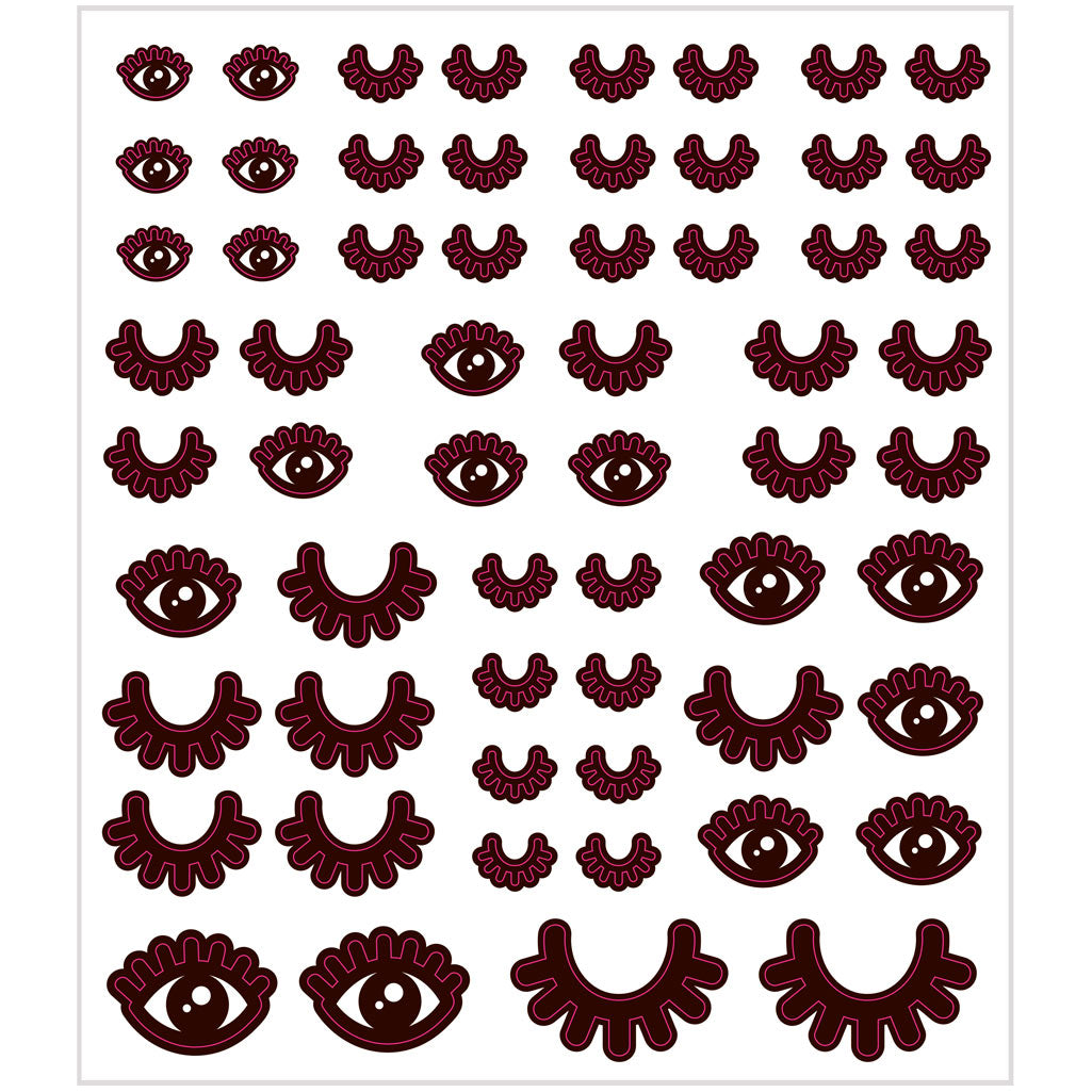 Stickers, eyes, sheet 15x16,5 cm, ca. 60 pc, 1 sheet