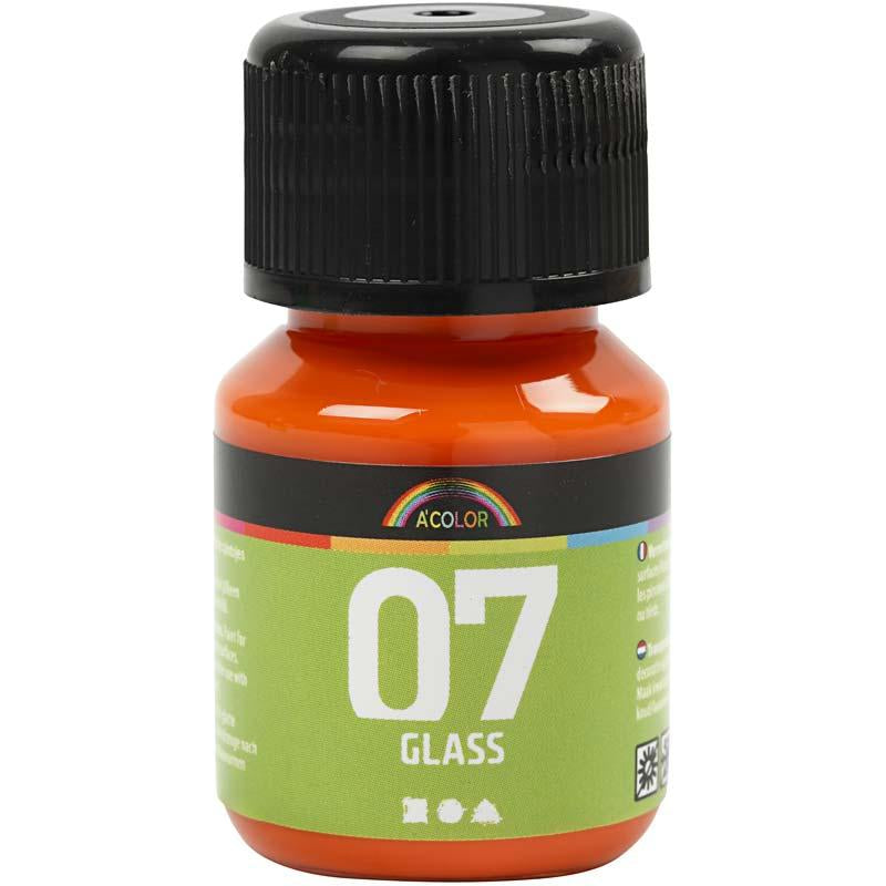 A-Color Glass Paint, orange, 30 ml/ 1 bottle