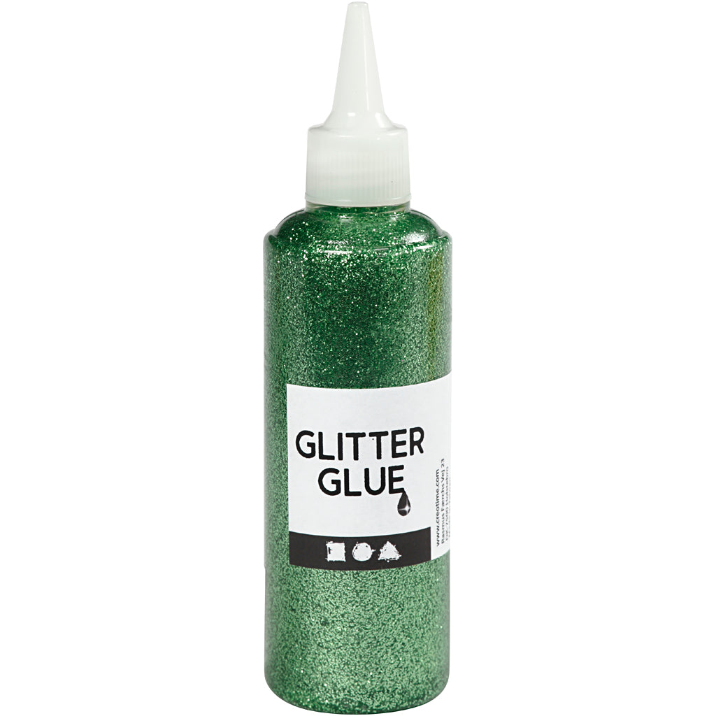 Glitter Glue, green, 118 ml/ 1 bottle