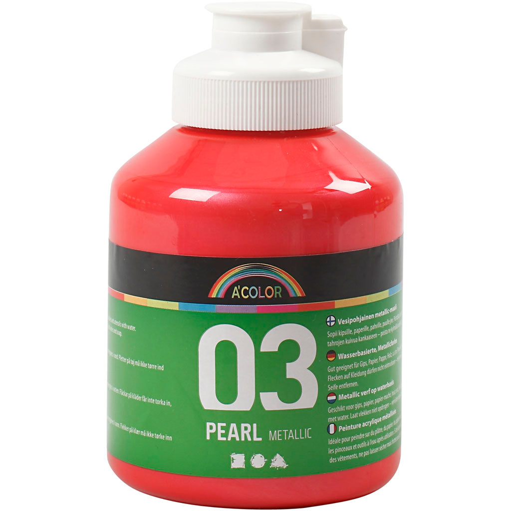 Acrylic Paint Metallic, metallic, red, 500 ml/ 1 bottle