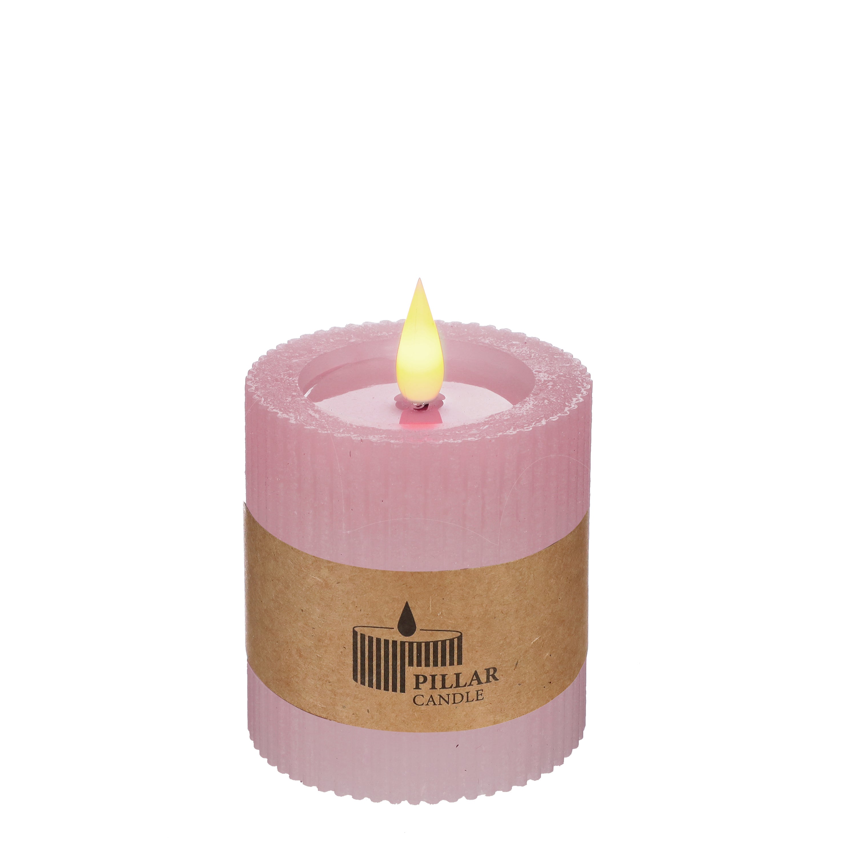 LED Rustic pillar candle Ø7 h.7,5cm pink (1 pc)