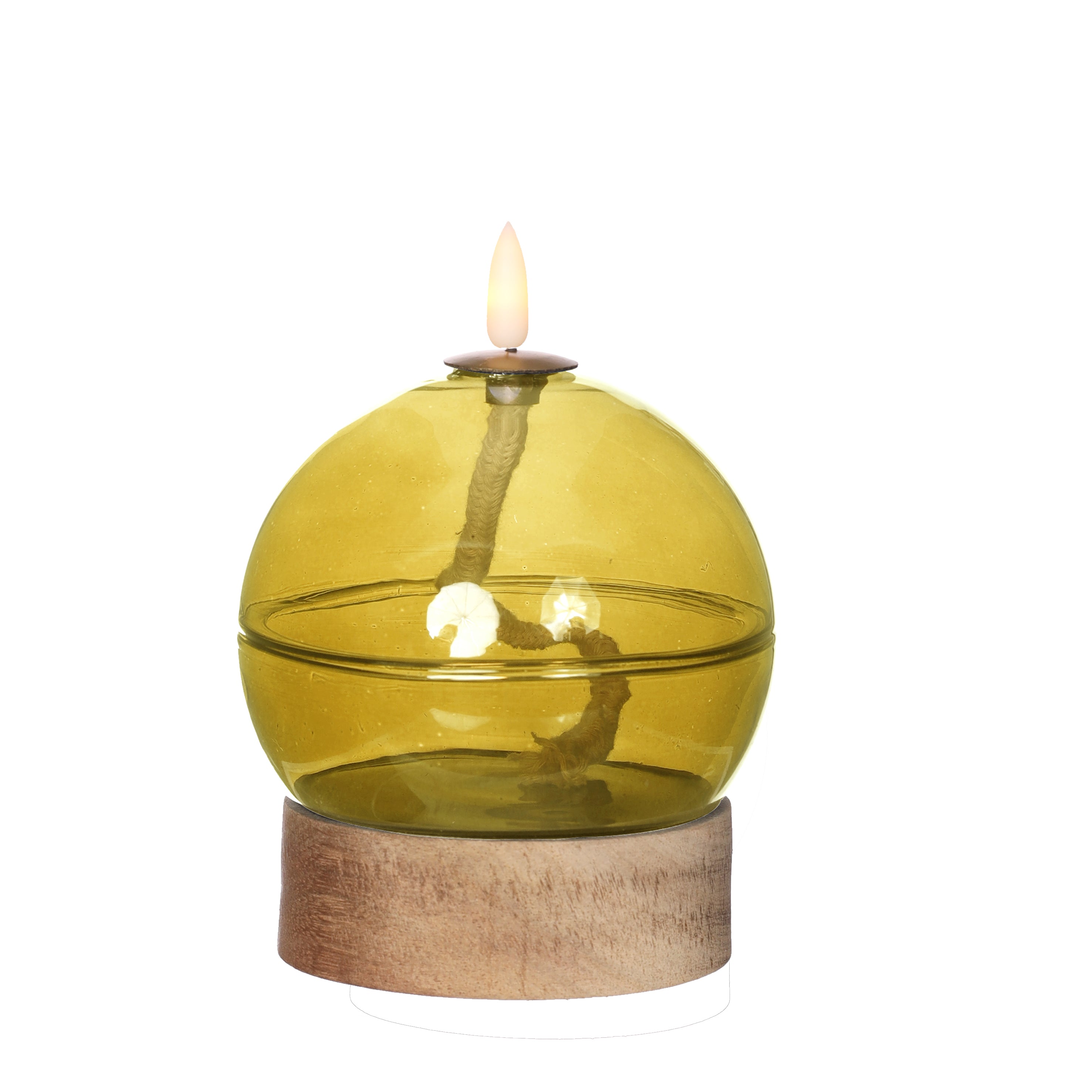 Led oil lamp h16,5 Ø12 cm ocre (1 pc)