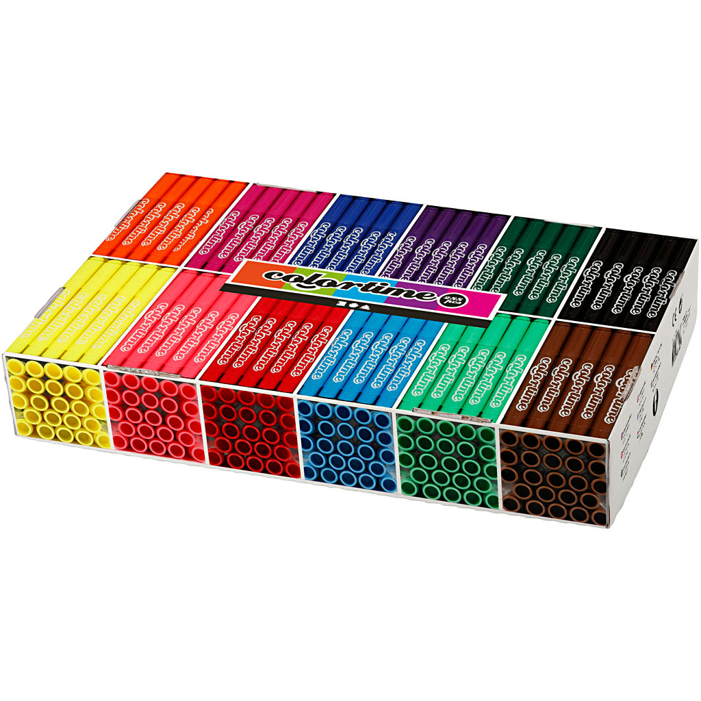 Colortime Markers, line 5 mm, standard colours, 12x24 pc