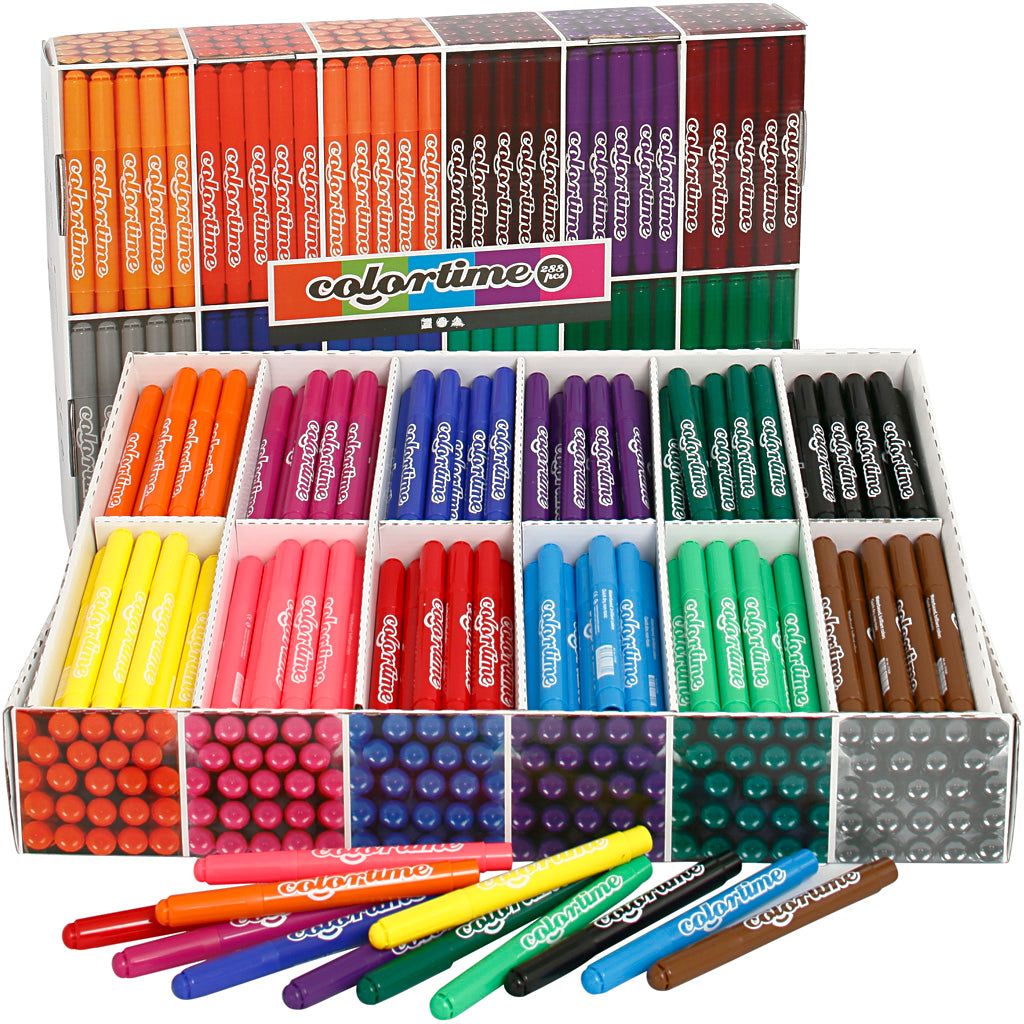 Colortime Markers, line 5 mm, assorted colours, 576 pc