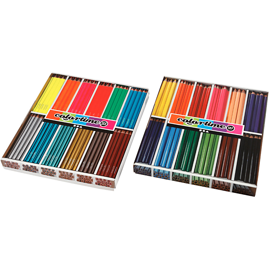 Colortime Colour Pencils, lead 4+5 mm, assorted colours, 288 pc