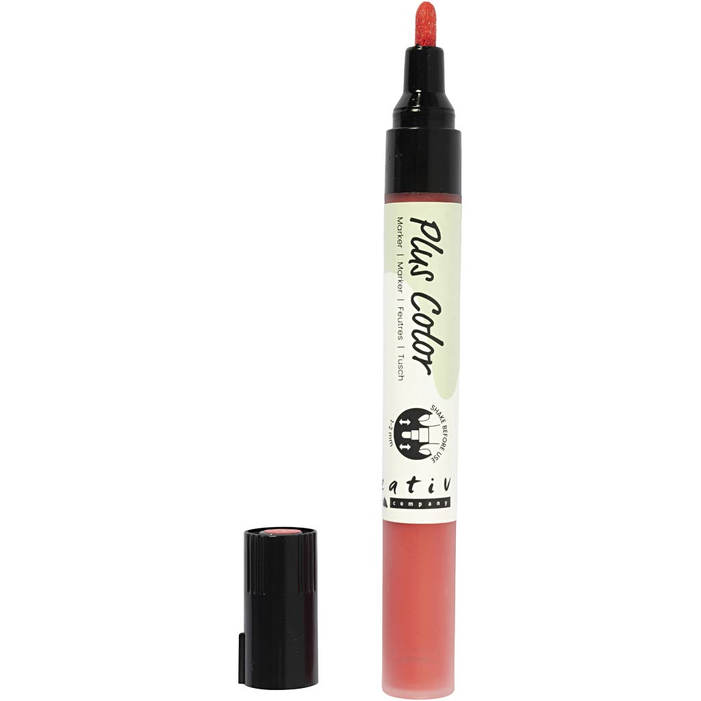 Plus Color Marker, L: 14,5 cm, line 1-2 mm, crimson red, 5,5 ml