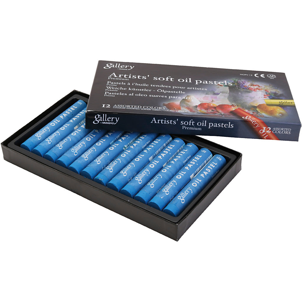 Gallery Oil Pastel, L: 7 cm, dia. 11 mm, thickness 11 mm, cobalt blue, 12 pc