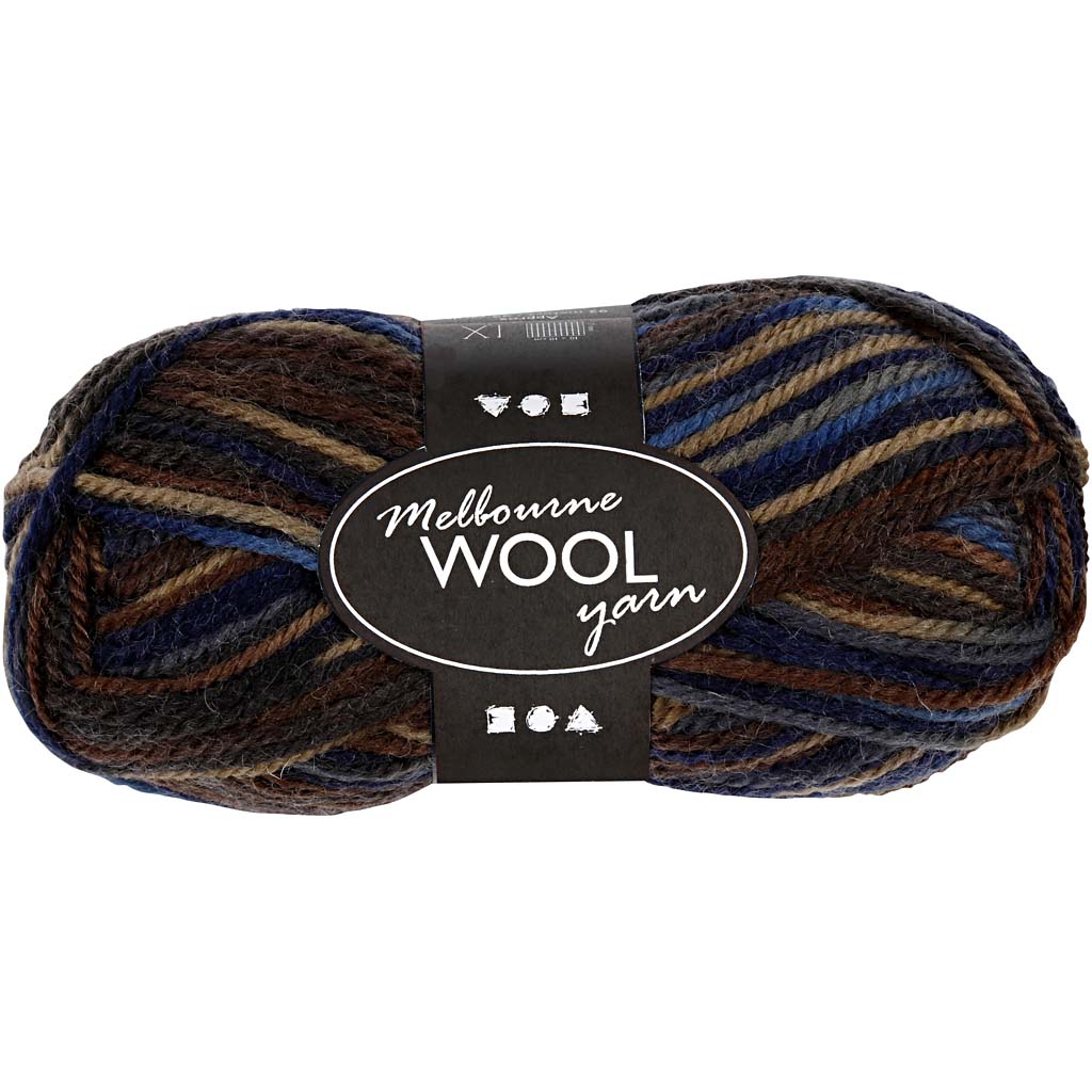 Melbourne Wool Yarn, L: 92 M, brown harmony, 50 g/ 1 ball