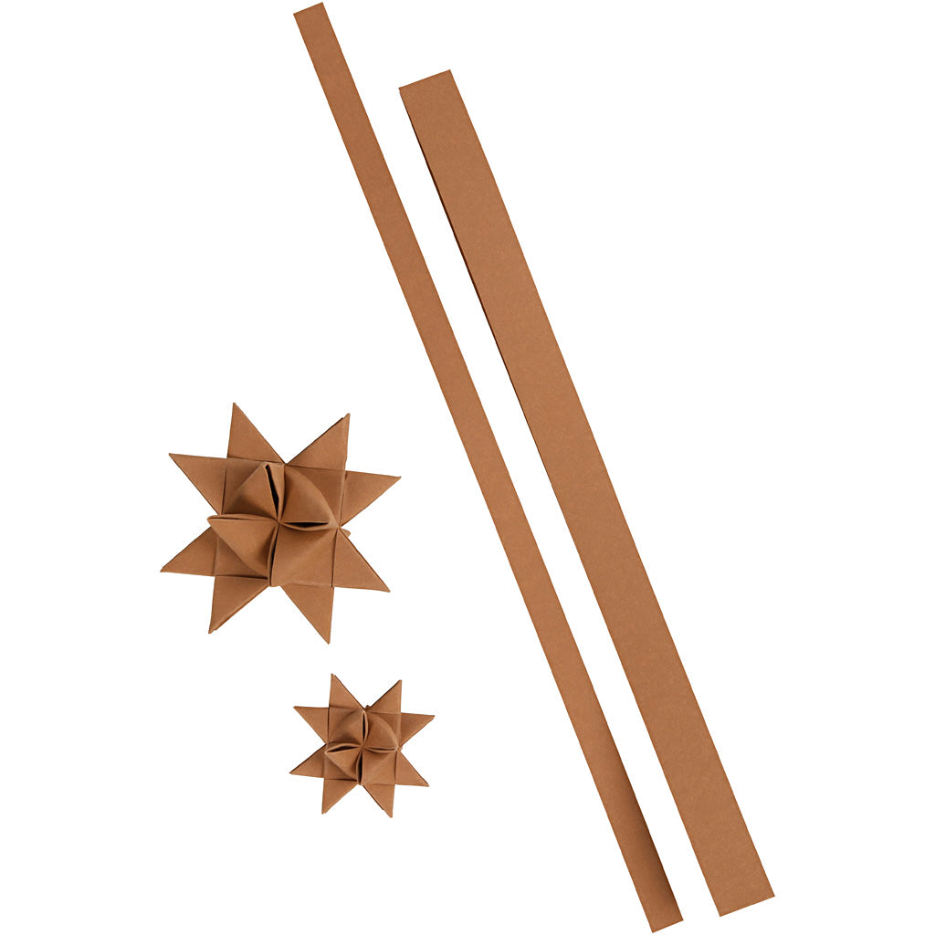 Star strips, L: 44+78 cm, W: 15+25 mm, 350 g, beige, 24 strips