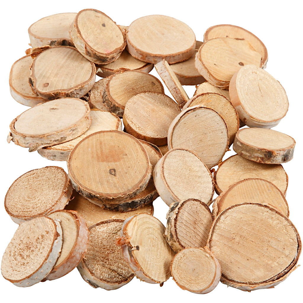 Wood Mix, dia. 25-45 mm, thickness 7 mm, ca. 140 pc, 600 g