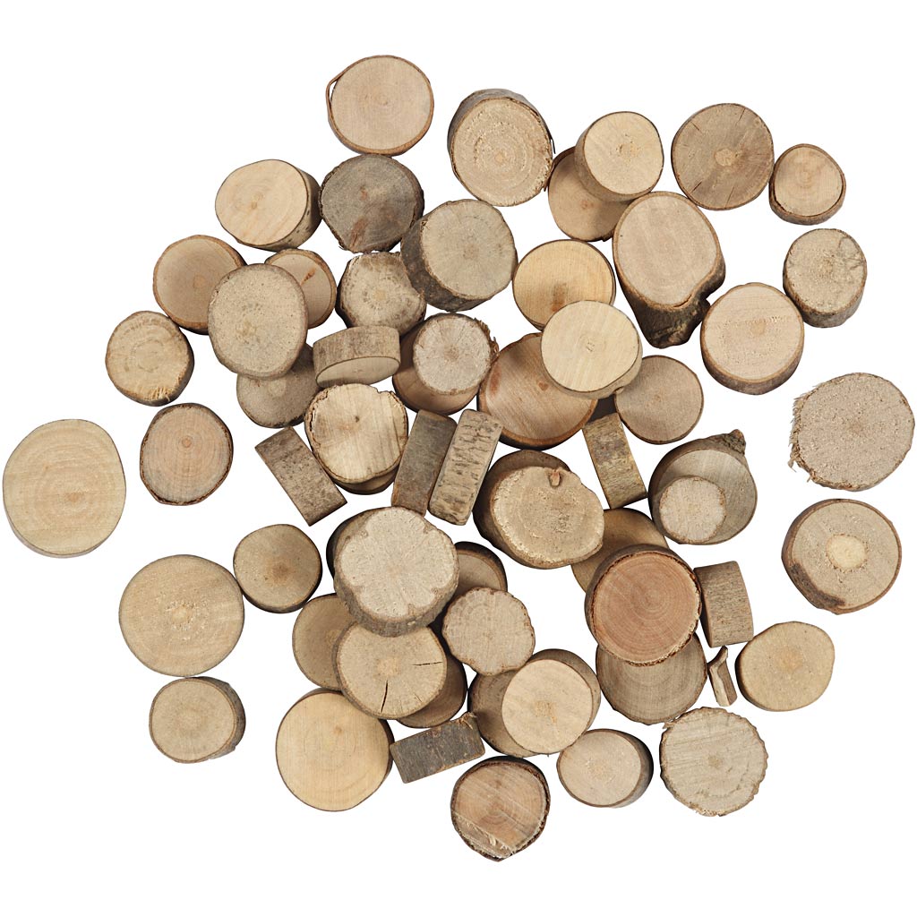 Wooden disc, dia. 10-15 mm, 25 g