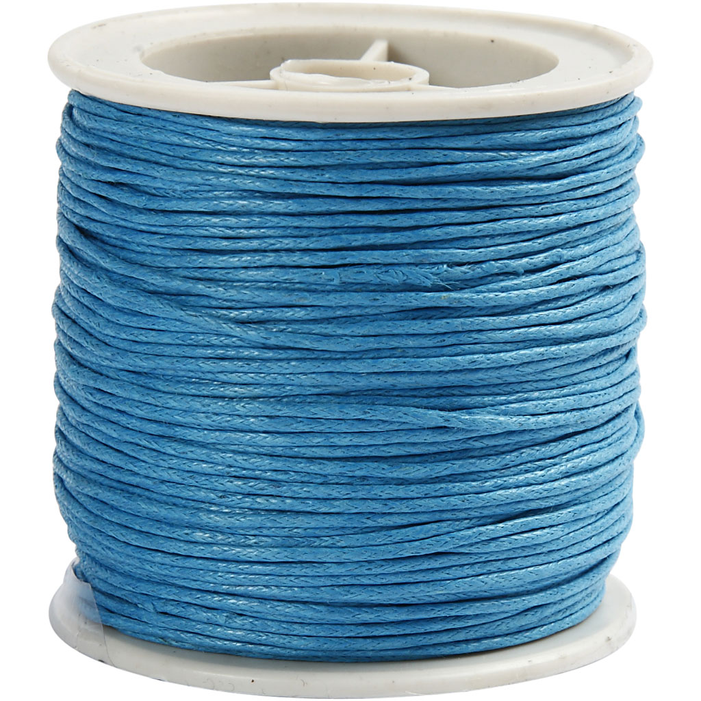 Cotton Cord, thickness 1 mm, turquoise, 40 m/ 1 roll