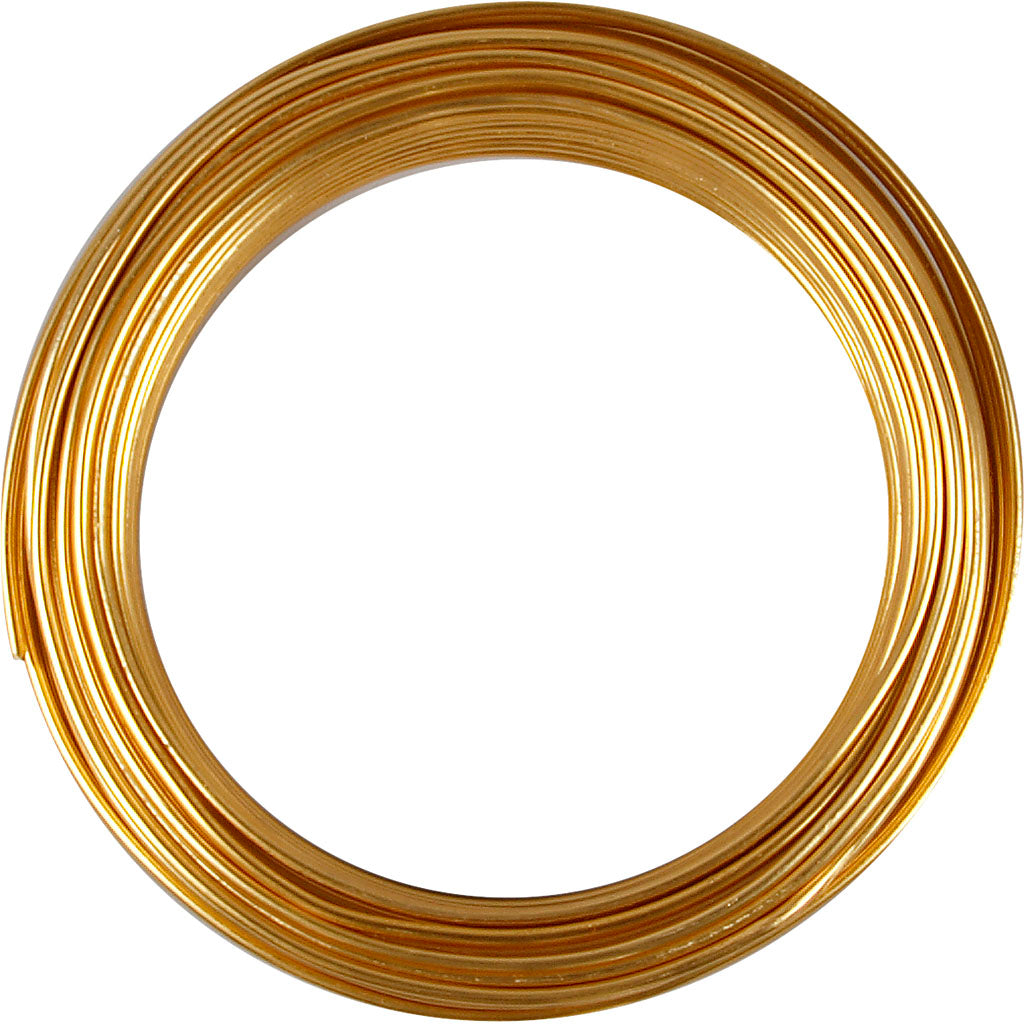 Aluminium Wire, round, thickness 3 mm, gold, 29 m/ 1 roll