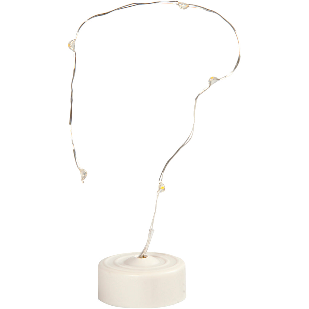 LED String of Lights, L: 27 cm, silver