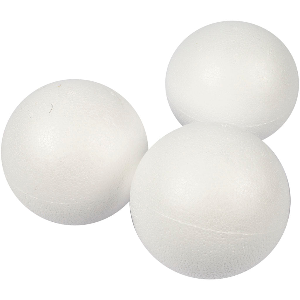 Polystyrene Balls, dia. 8 cm, white, 25 pc