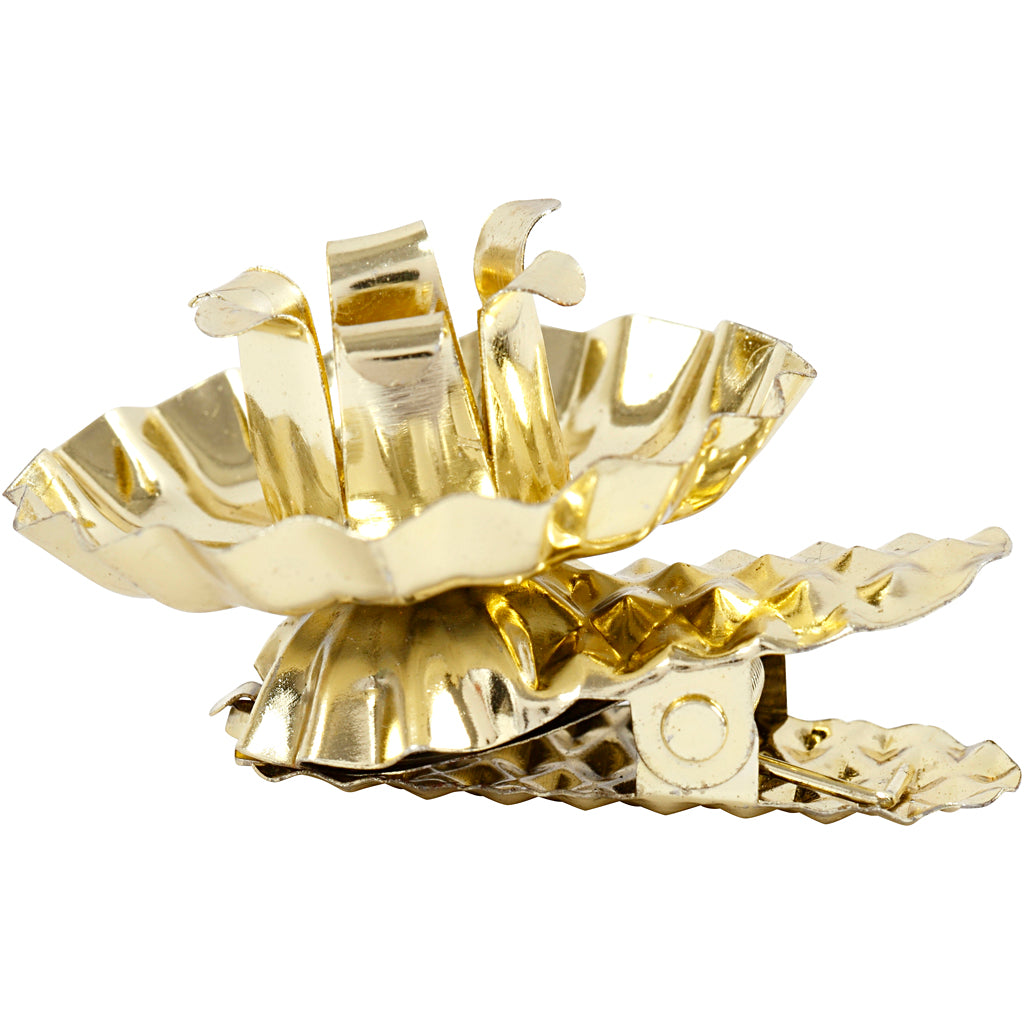 Clip on candle holder, dia. 40 mm, gold-plated, 8pc