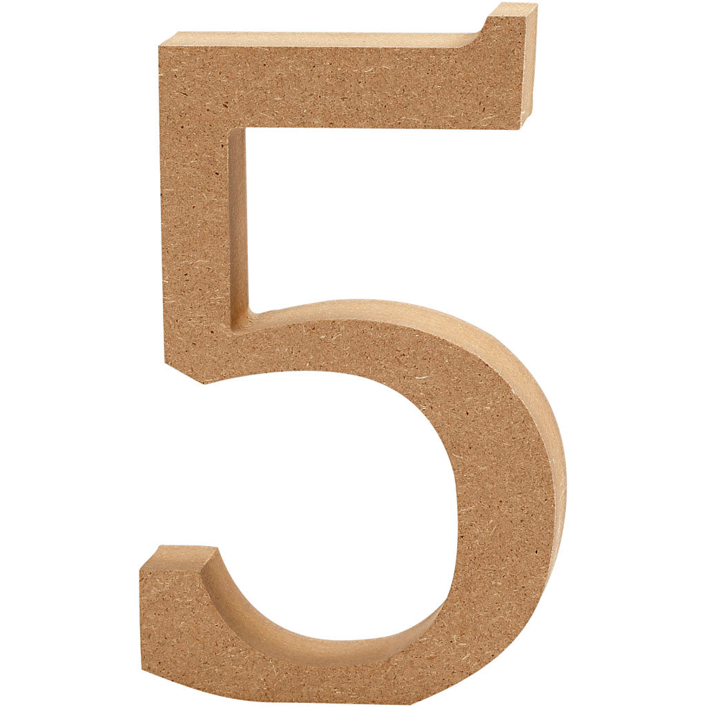 Number, 5, H: 13 cm, thickness 2 cm