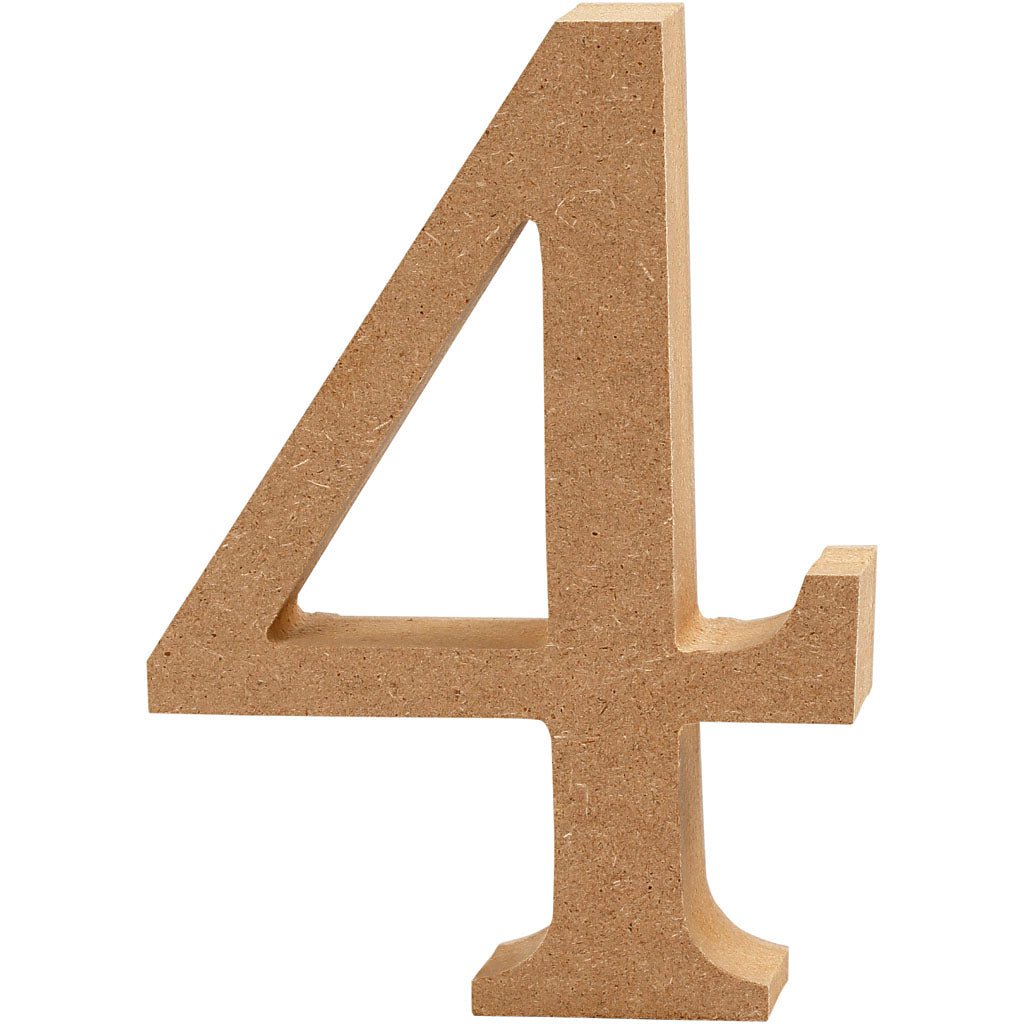 Number, 4, H: 8 cm, thickness 1,5 cm