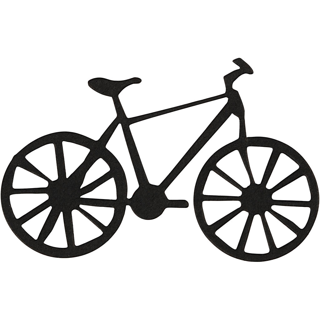 Cardboard Emblem, bicycle, size 77x48 mm, black, 10 pc