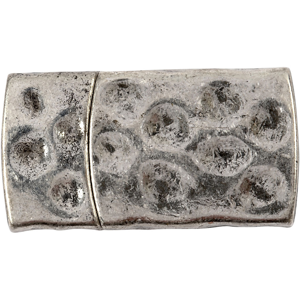 Magnetic Clasp, size 7x29 mm, hole size 3x10 mm, antique silver