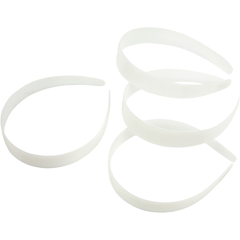Hair Band, W: 25 mm, white, 5 pc