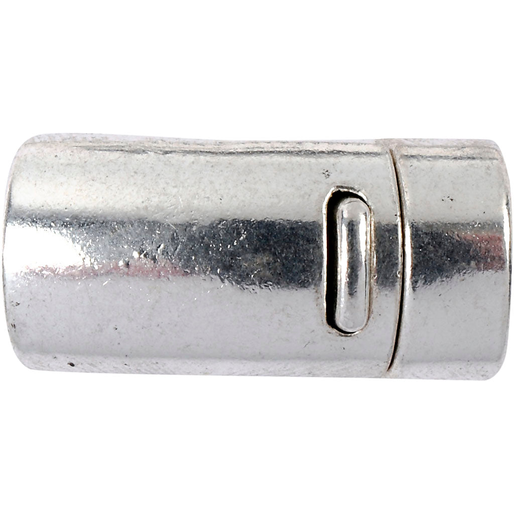 Magnetic Clasp, dia. 26 mm, hole size 10 mm, antique silver
