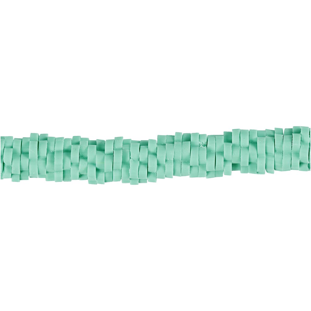 Clay Beads, dia. 5-6 mm, hole size 2 mm, green, 145 pc