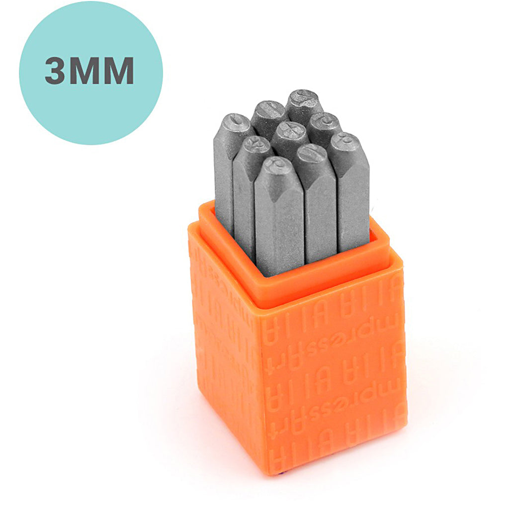 Embossing Stamps, Numbers, size 3 mm, Font: Sans Serif , 9 pc/ 1 set