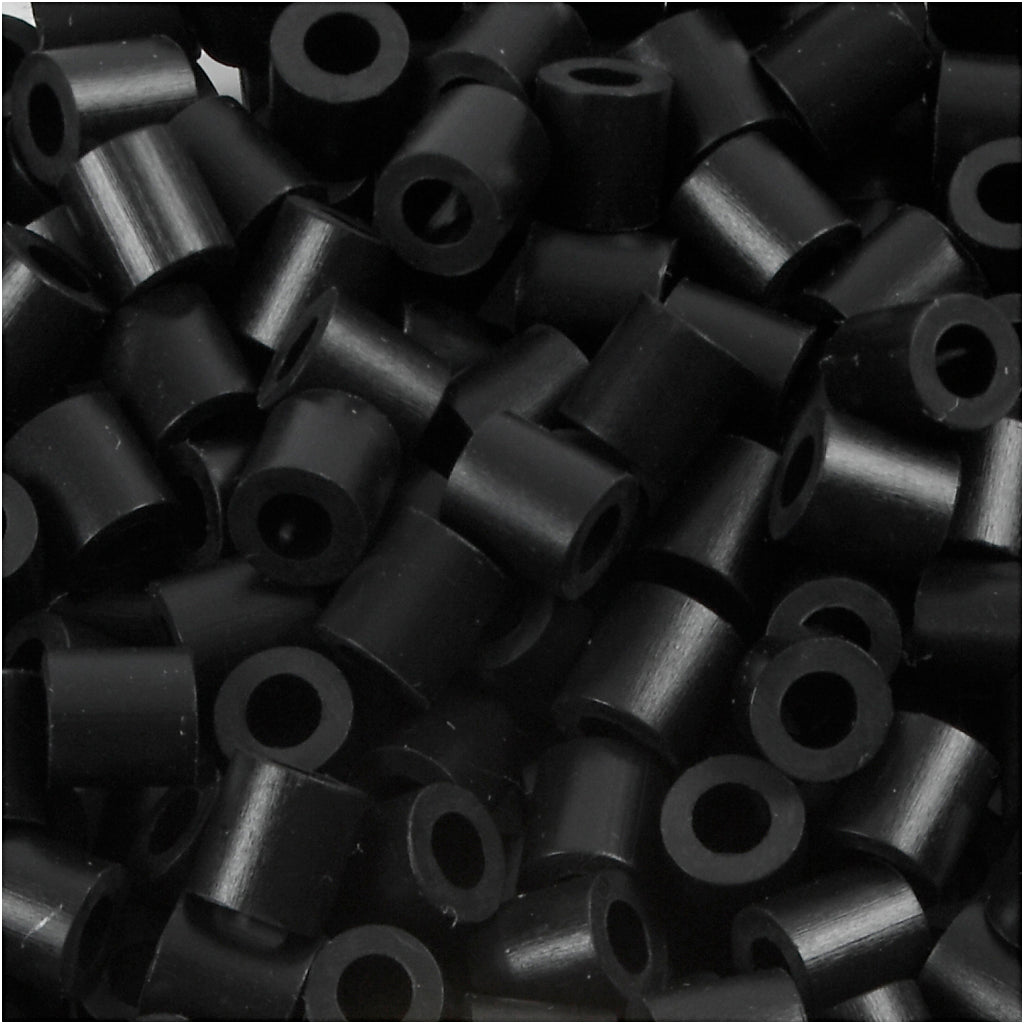 Fuse Beads, size 5x5 mm, hole size 2,5 mm, medium, black (32220), 6000 pc