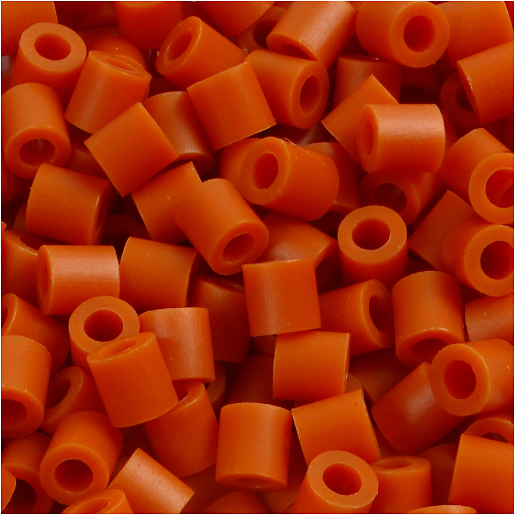 Fuse Beads, size 5x5 mm, hole size 2,5 mm, medium, redbrown (32254), 6000 pc