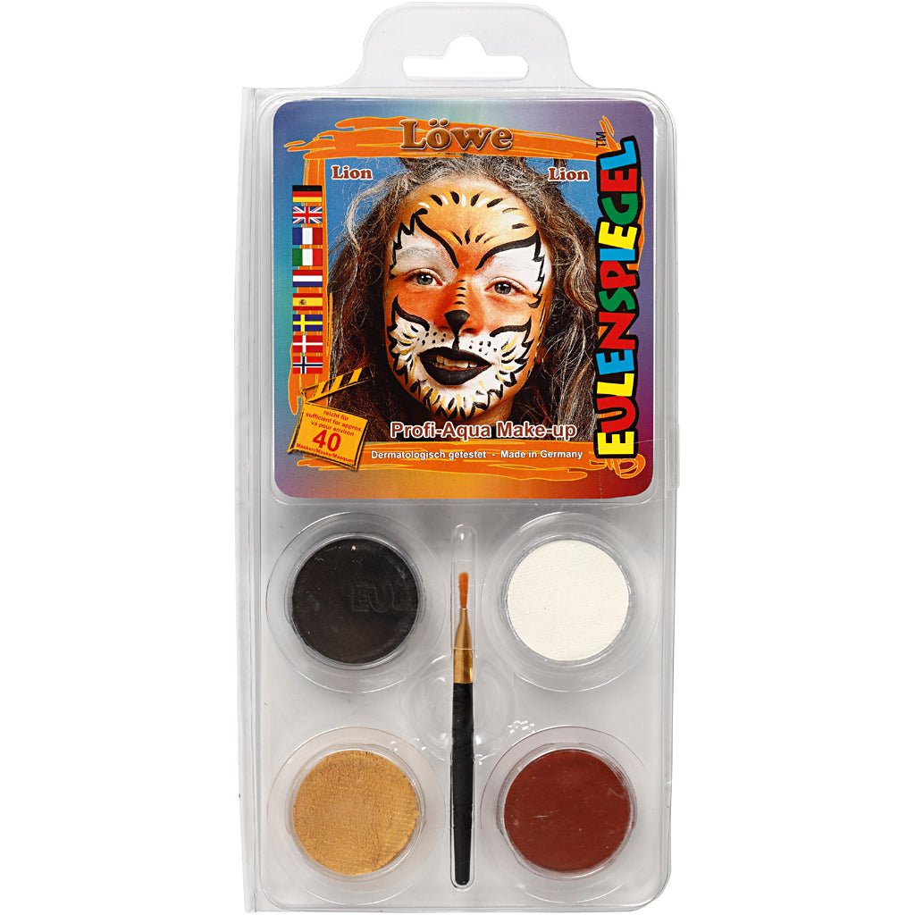 Eulenspiegel Face Paint - Motif Set, lion, assorted colours