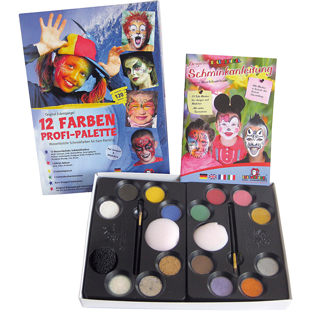 Water Makeup Set with step-by-step, assorted colours