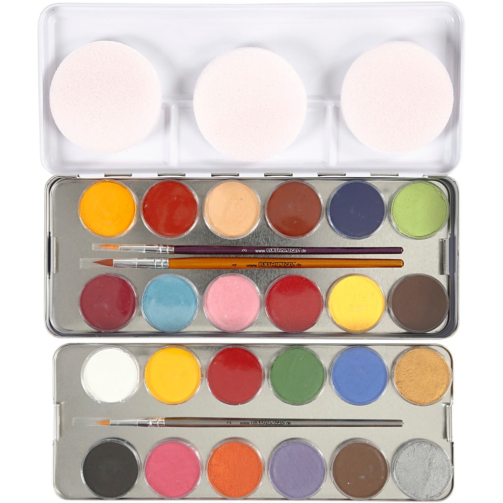 Water-Based Face Paint, assorted colours, 24 colour/ 1 set