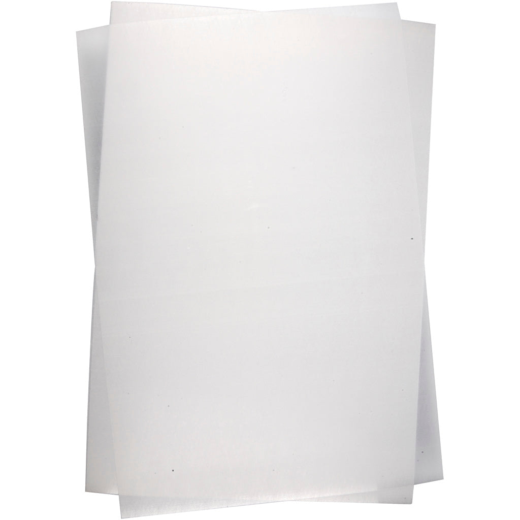 Shrink Plastic Sheets, sheet 20x30 cm, thickness 0,3 mm, matt transparent, 10 sheet