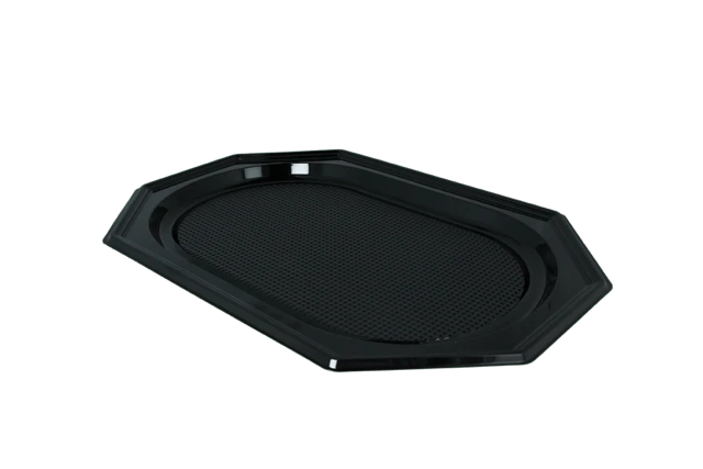 Catering trays PET octagon 45cm Black (100 pcs)