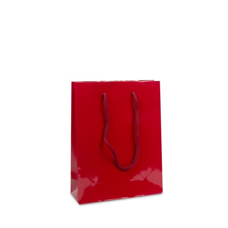 Glossy Carrier Bags 20+8x26cm Burgundy