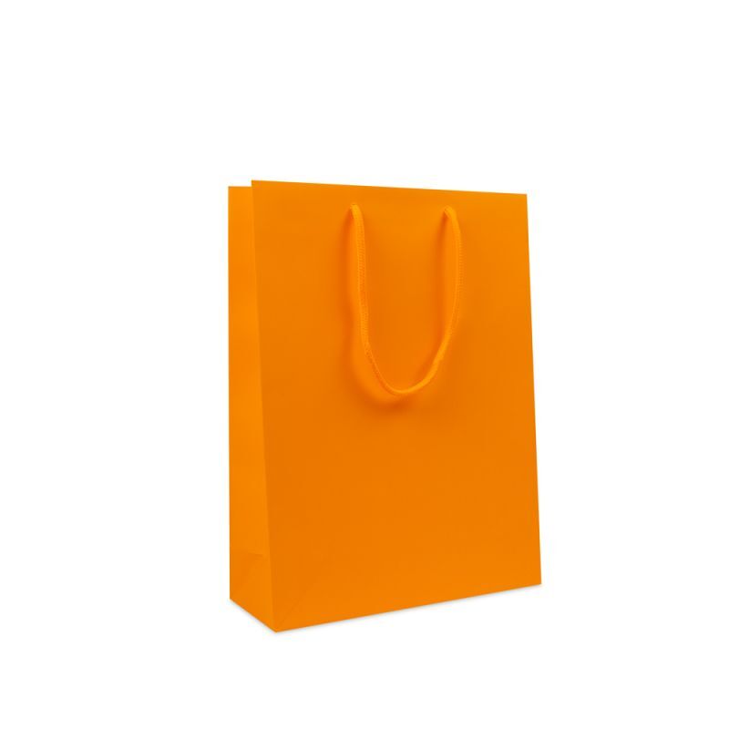 Luxury Carrier Bags - Fluorescent matt 26+10x35cm Orange