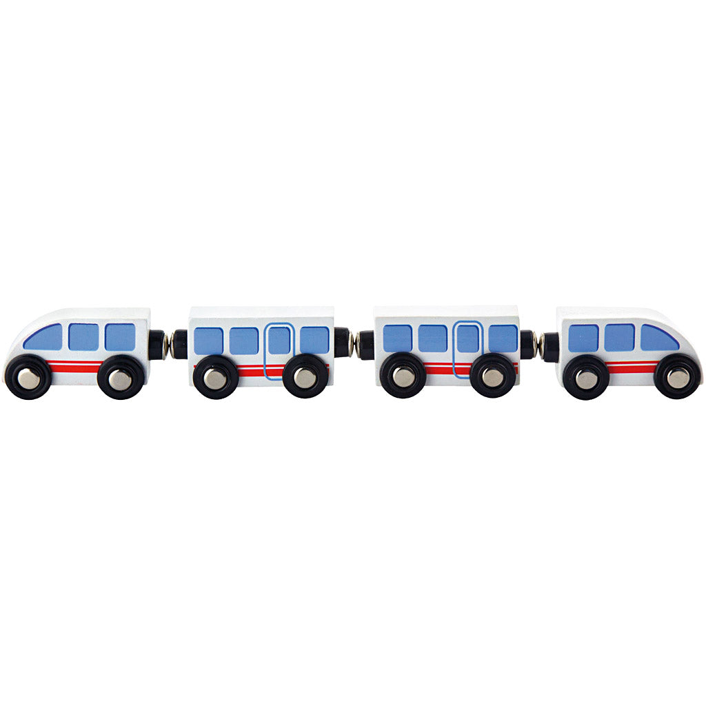 VIGA railway accessories, Passenger train, size 310x72x36 mm, 4 parts/ 1 set